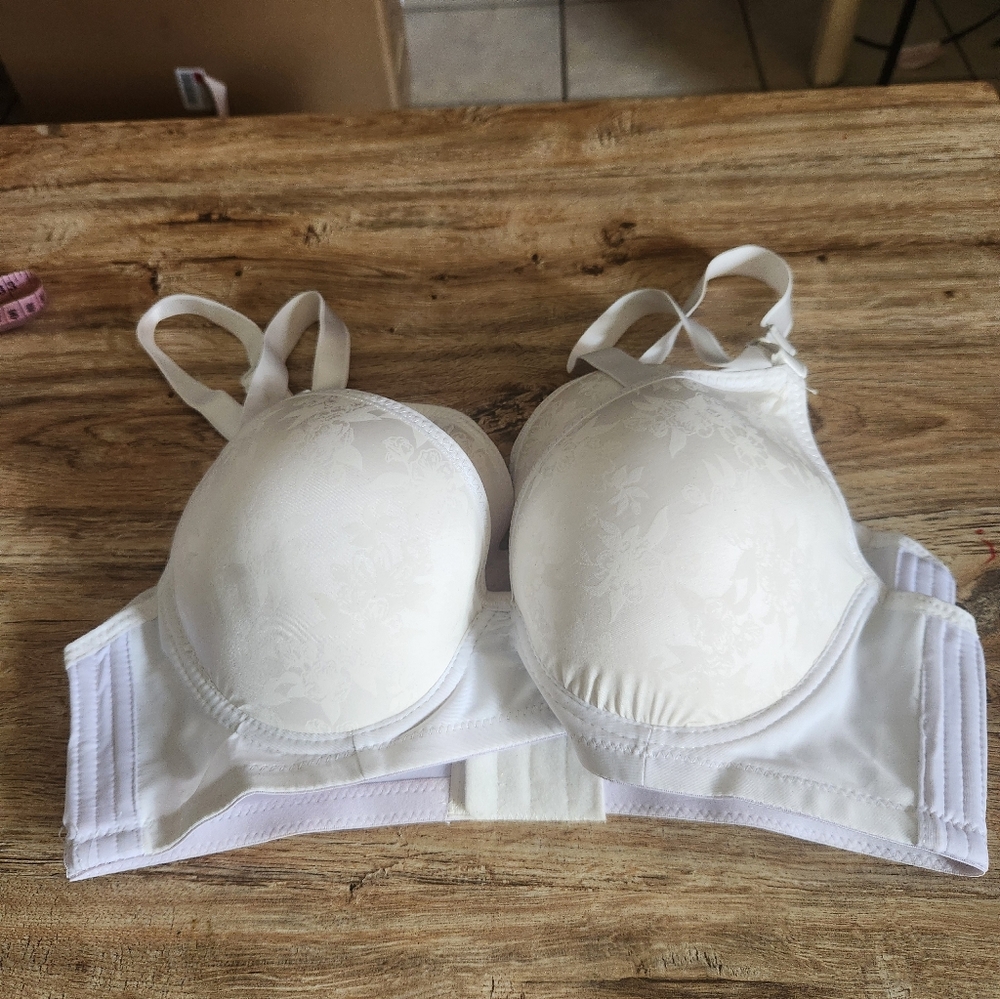 2pc Elegant White Floral Bra Size 36 - Picture 2 of 6